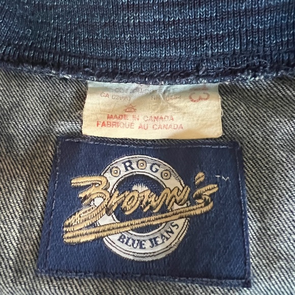 VINTAGE 80's Brown's Blue Jeans DENIM Bomber Jacket RARE! - Picture 6 of 9